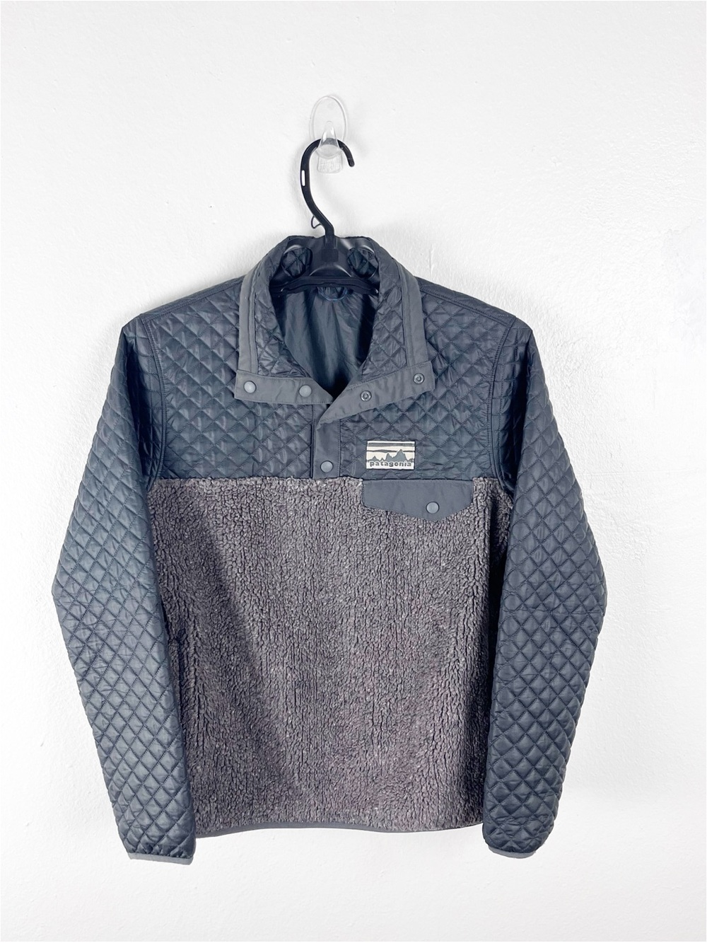 PATAGONIA Mixed T Snap Pockets Quilted Fleece Pullover Size XS Gorpcore Outdoors